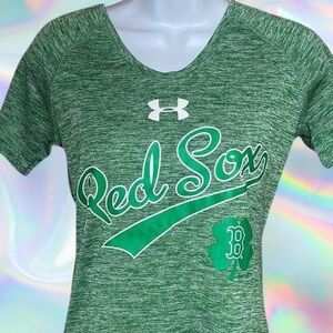 Under Armour Green Red Sox Kids Tee